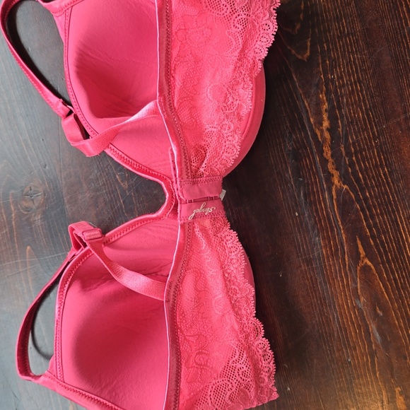Victoria's Secret Angels Lightly Lined Bra 34D - Hot Pink Lace - Picture 2 of 5
